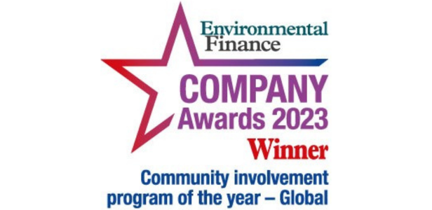 Winner: Global Community Involvement Program of the Year at Environmental Finance - Sustainable Company Awards 2023